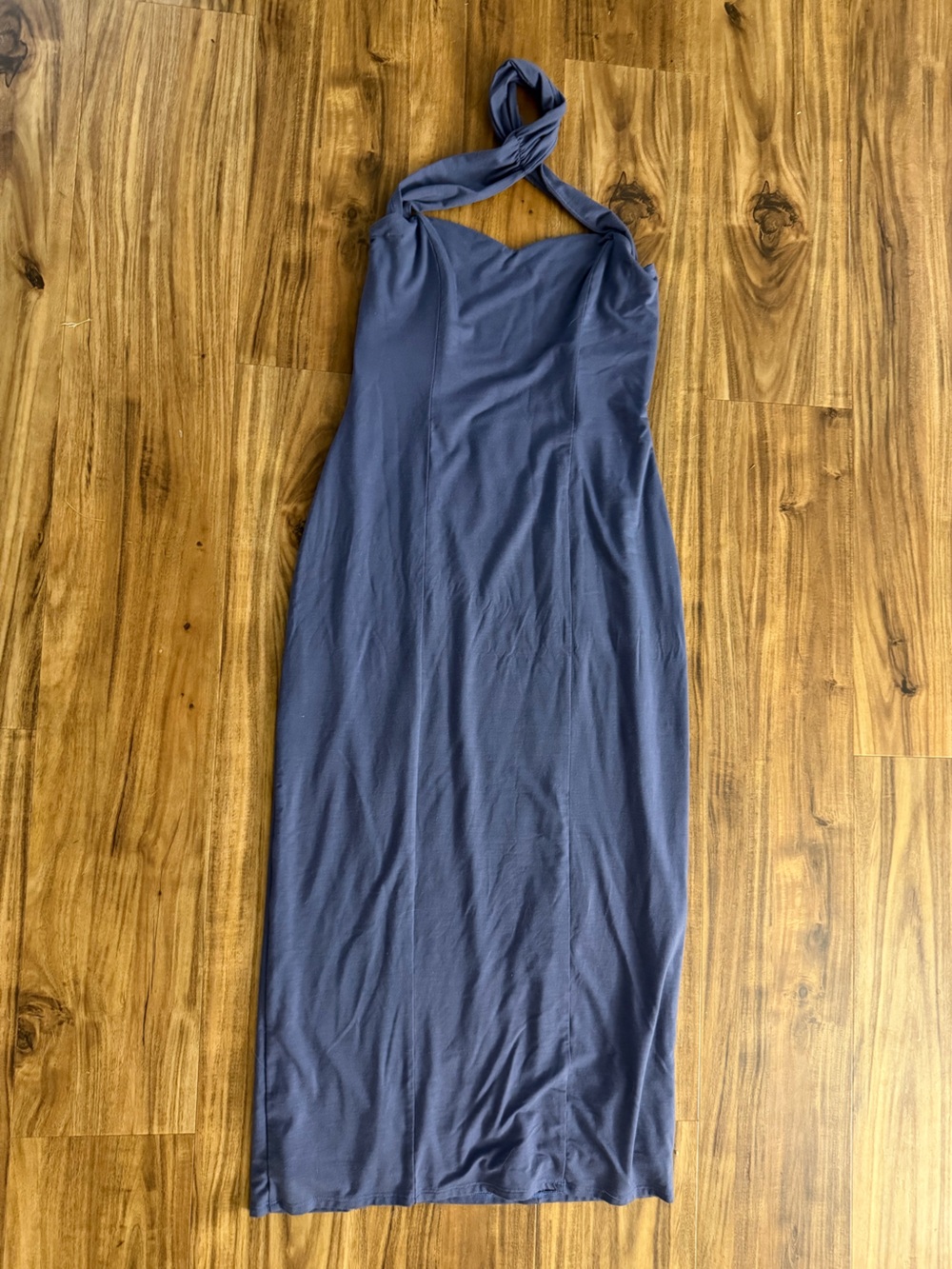 Reformation Women's Knit Halter Midi Dress in Slate Blue